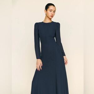 Reformation Navy Blue Lysander Dress size 2